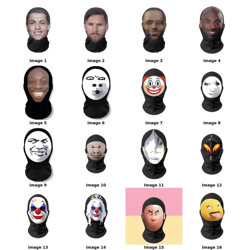 3‑Pack Funny 3D Meme Balaclava Full Face Mask for Halloween Cosplay Prank Party
